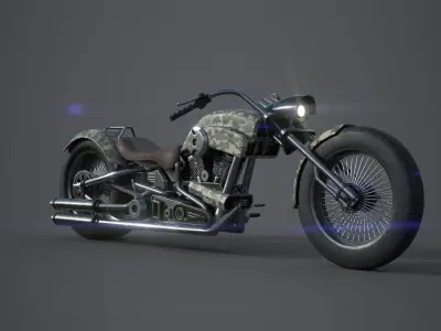 Custom Chopper motorcycle 3D model