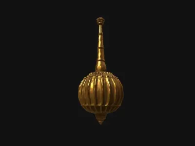 Gada High-poly golden ornament Free low-poly 3D model