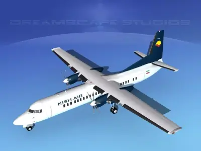 Fokker F-60 Kish Air 3D model