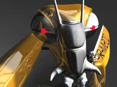 Praying Mantis Robot RIGGED Low-poly 3D model