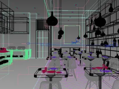 Modern Luxury Buffet in Hotel 3D model