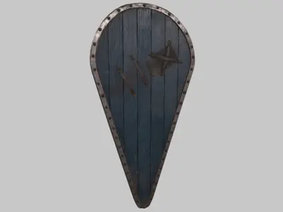Medieval Kite Shield Low-poly 3D model