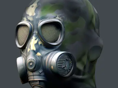 helmet Gas mask 3d model military combat Low-poly Low-poly 3D model