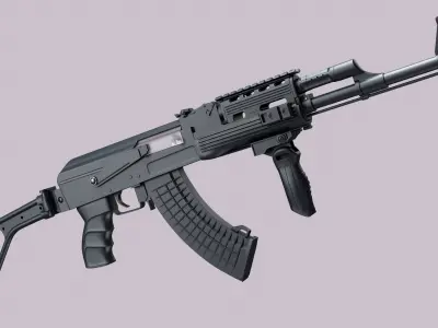 AK-47 Kalashnikov Tactical High Detailed 3D model