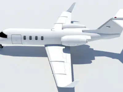 LJ28 static aircraft low poly Low-poly 3D model