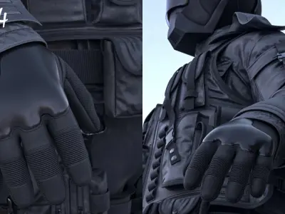 Man - Military Outfit 5 - Modular - Rigged - Animated Low-poly 3D model