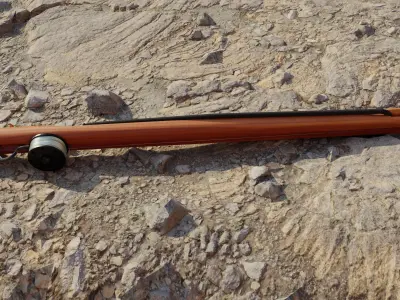 Speargun for spearfishing wood 3D model Low-poly  Low-poly 3D model