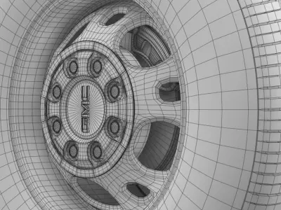 GMC Sierra 2500HD 2wd crew 2009 wheel 3D model