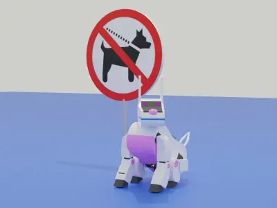 Dog Robot Low Poly Low-poly 3D model