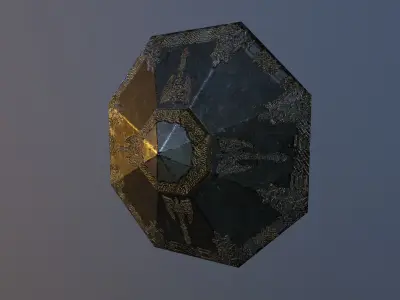 Dwarf Shield Low-poly 3D model