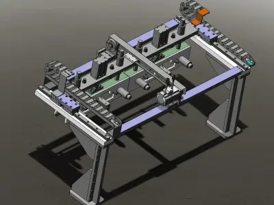 The gantry loading and unloading mechanism 3D model