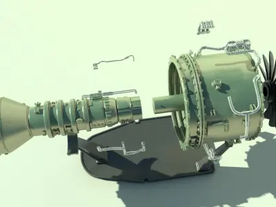 Jet engine for 3Dprint 3D print model