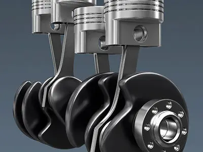 Animated L4 Engine Cylinders 3D model