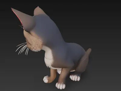 Cat Realistic 3D Model Basic - Low Poly Realistic Low-poly 3D model