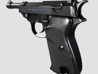 Walther M38 pistol PBR realistic gun 3d model Low-poly 3D model