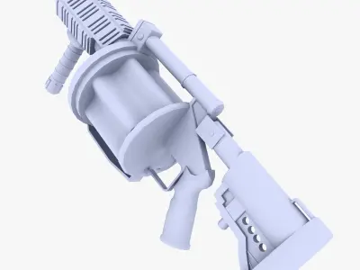Milkor MGL Multiple Grenade Launcher Low-poly 3D model