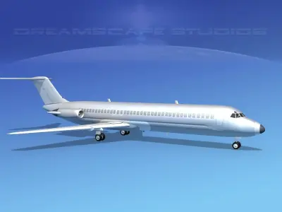 Douglas DC-9-40 Bare Metal 3D model