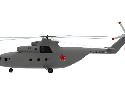 Lowpoly Mi-26 Helicopter 3D Model Low-poly 3D model
