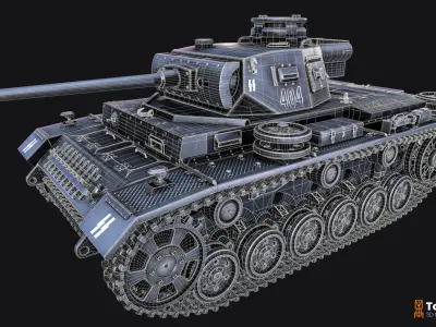 Panzerkampwagen III AUSJ J German Medium Tank 3D model