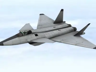 Fighter Jet Flying In Sky Plane V03 Low Poly 3D Model Low-poly 3D model