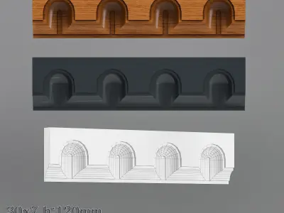 Decorative molding 30-70mm width set Free 3D model