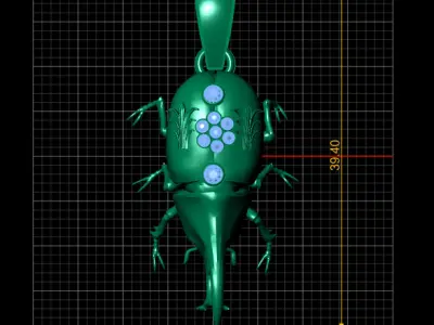 BEETLE INSECT PENDANT 3D PRINTABLE MODEL 3D print model