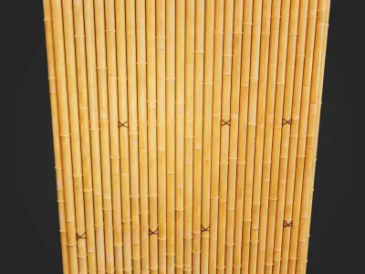 Bamboo fence Japanese Vr Low poly AA Low-poly 3D model