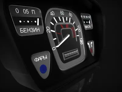 car dashboard ZAZ-Yalta 1961-1969 3D model