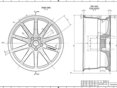 Sports Car Wheel Rim Free 3D model