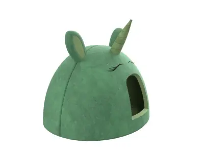 Unicorn Meow Hut Cat Hut Cat Tent Cozy Green 3D model