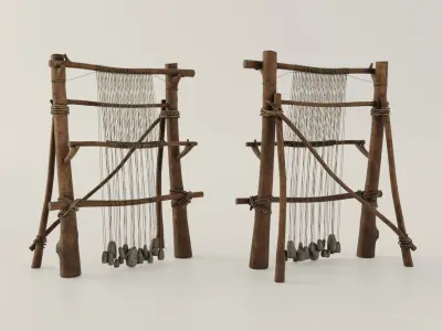 Iron Age Loom Low-Poly 3d model Low-poly 3D model