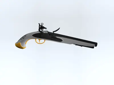 3D pistol flintlock 3D model