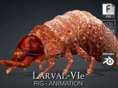 Larval-V1e 3D model