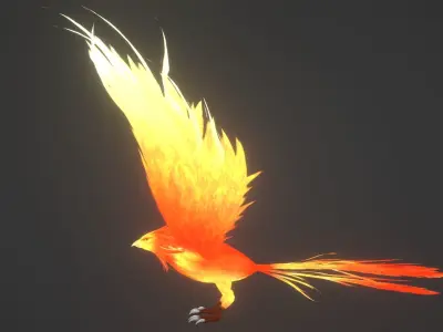 Anime Phoenix Low-poly 3D model