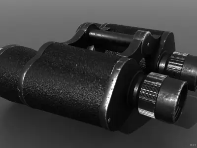 Binocular binoculars Low-poly 3D model