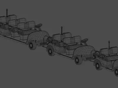 Airport Passanger Buggy Pack Low-poly 3D model