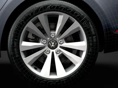 VW Golf TSI Bluemotion 2019 wheel 3D model