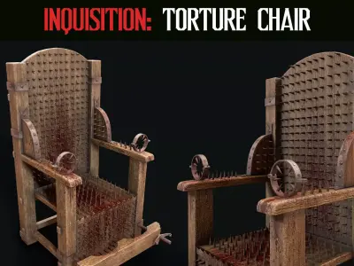 Inquisition - Torture Chair Low-poly 3D model