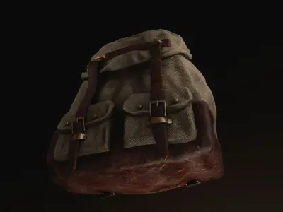 Backpack 2 Low-poly 3D model