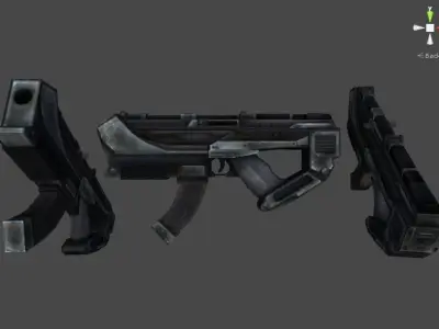 Modern Assault Gun low-poly 3D Model Low-poly 3D model