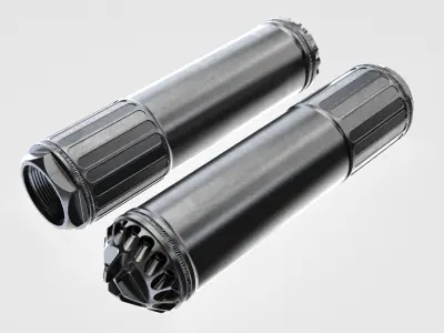 Silencer - suppressor OSS - Highpoly - 5x56 NATO 3D model