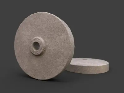 Set of historic millstones Low-poly 3D model