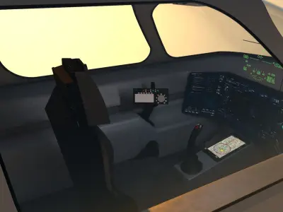 LowPoly Sci-fi spacecraft cockpit interior Low-poly 3D model