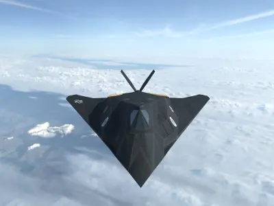 military plane lockheed f-117 Low-poly 3D model