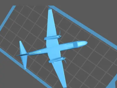 Airplane - Twin Commander AC 1000 695 A B Low Poly 3D print model