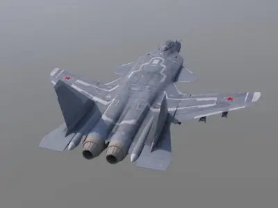 Sukhoi Su-47 Low-poly 3D model