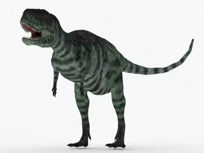 Green Abelisaurus No Rig Low-poly 3D model