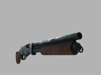 Sawed Off Shotgun Low Poly Low-poly 3D model