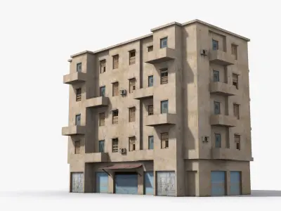 Arab Middle East Building x13 Low-poly 3D model