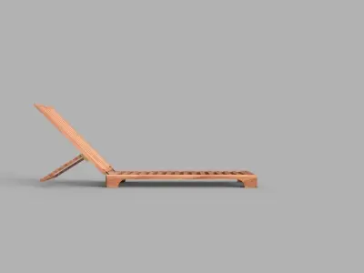 Recliner wooden lounge chair 3D print model